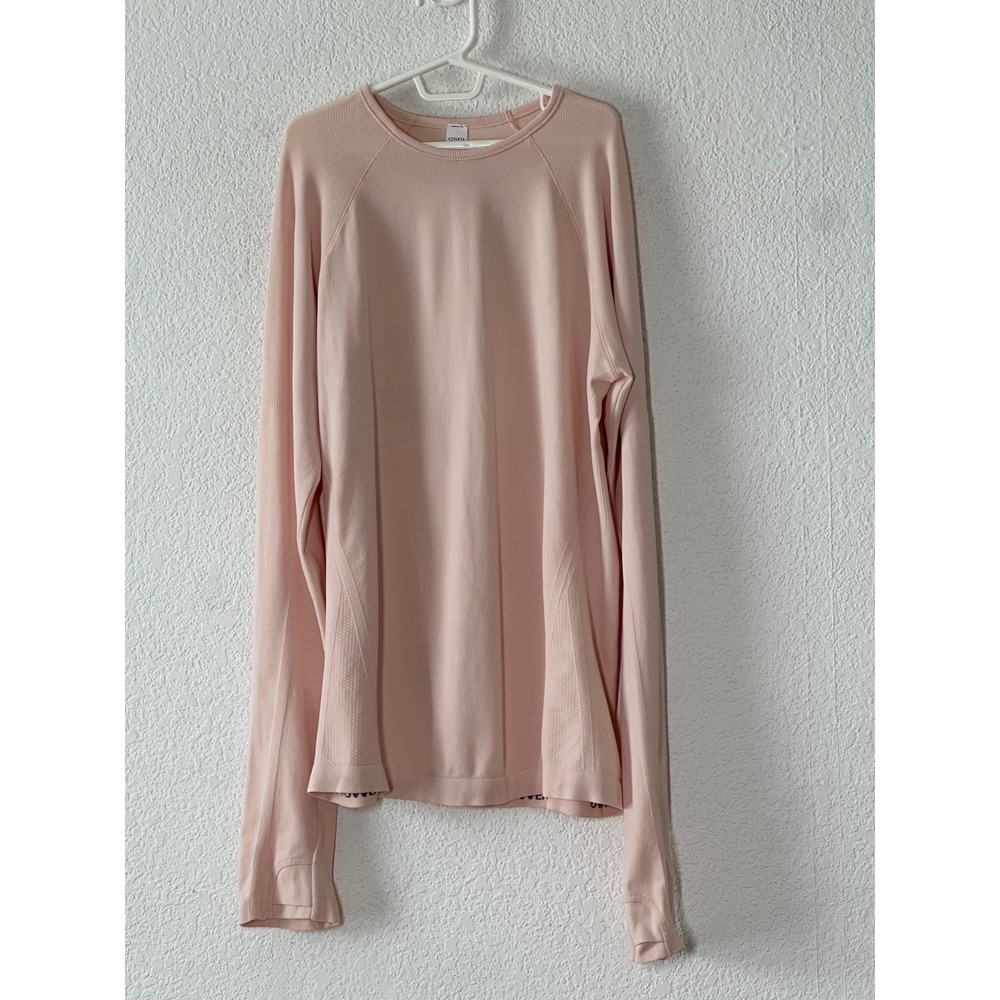 Athleta Girl Momentum Long Sleeve Pink Seamless Active Top XXL 16
